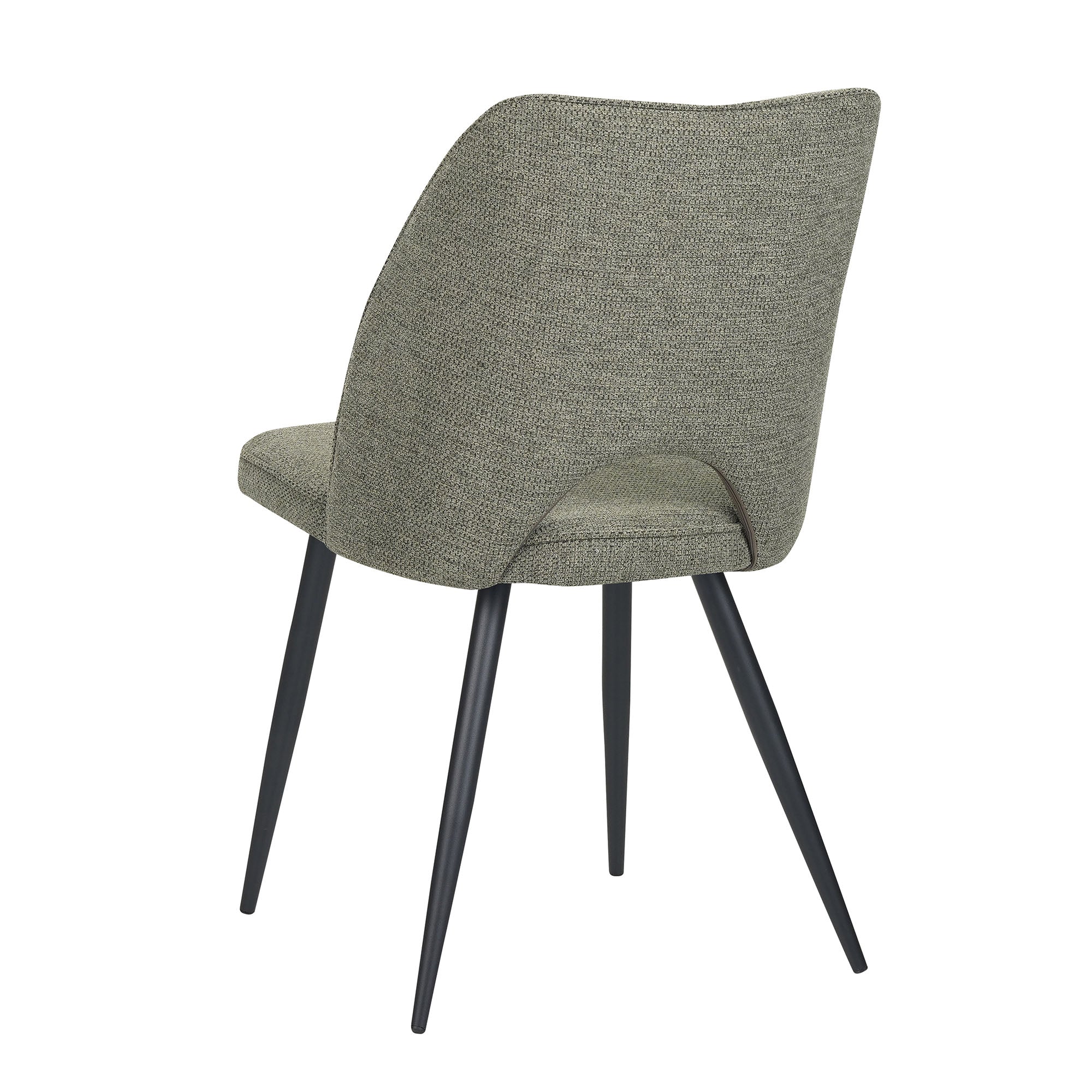 Set Da 4, Sedie Virginia Tessuto Verde Gambe Nere