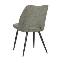 Set Da 4, Sedie Virginia Tessuto Verde Gambe Nere