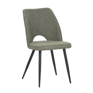 Set Da 4, Sedie Virginia Tessuto Verde Gambe Nere