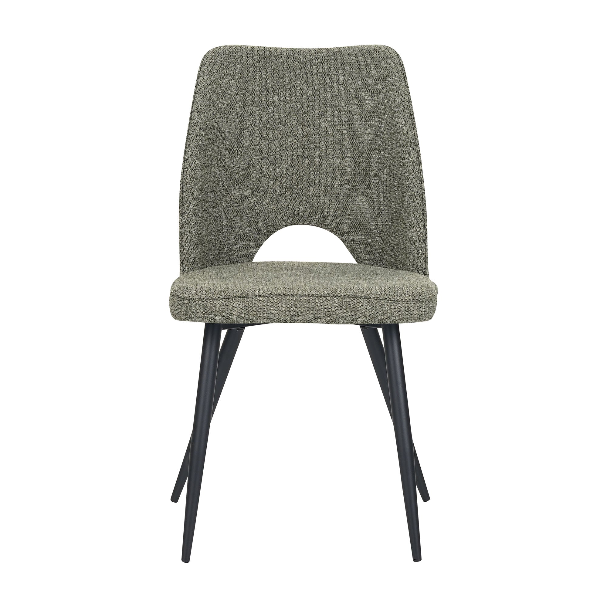 Set Da 4, Sedie Virginia Tessuto Verde Gambe Nere