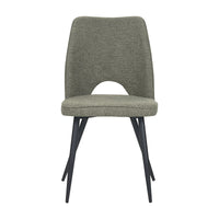 Set Da 4, Sedie Virginia Tessuto Verde Gambe Nere