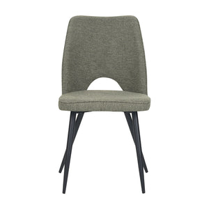 Set Da 4, Sedie Virginia Tessuto Verde Gambe Nere