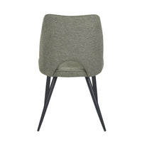 Set Da 4, Sedie Virginia Tessuto Verde Gambe Nere