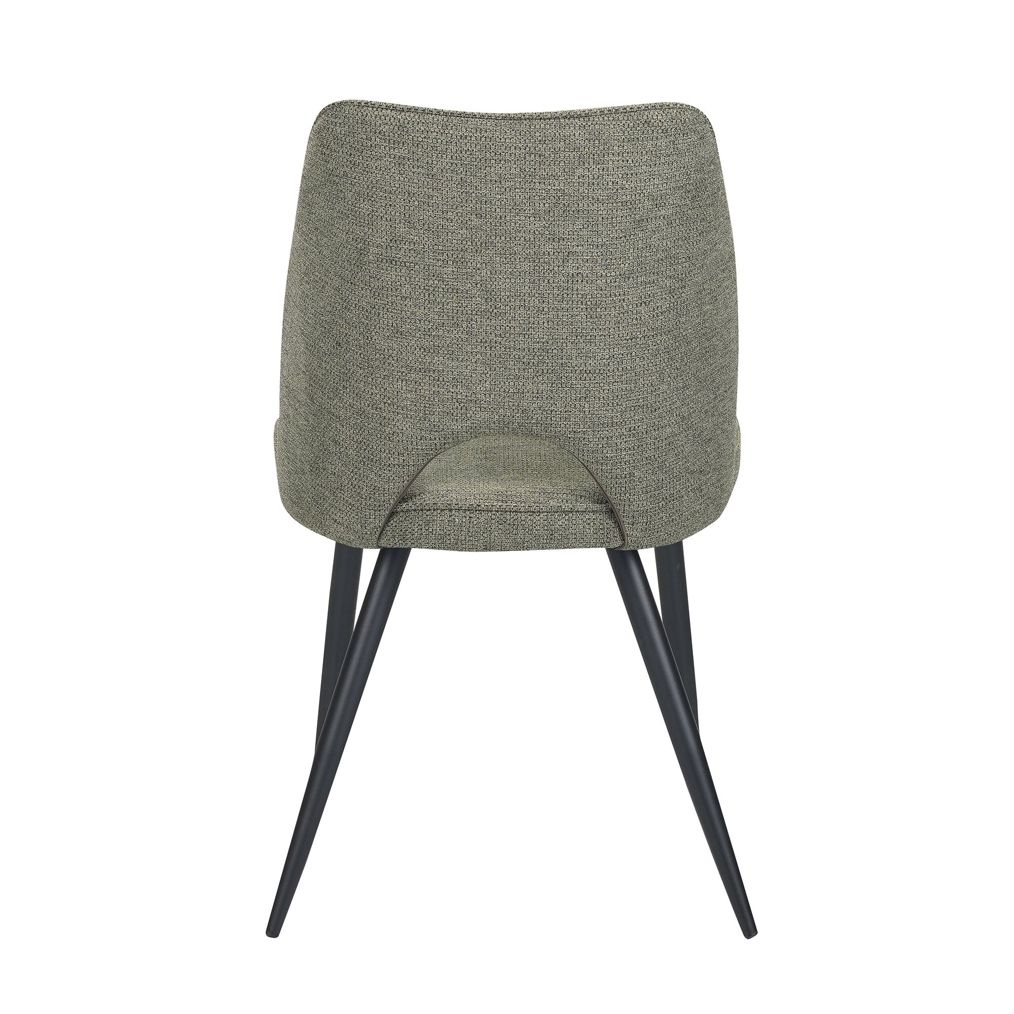 Set Da 4, Sedie Virginia Tessuto Verde Gambe Nere