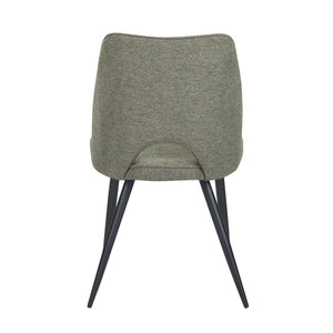 Set Da 4, Sedie Virginia Tessuto Verde Gambe Nere