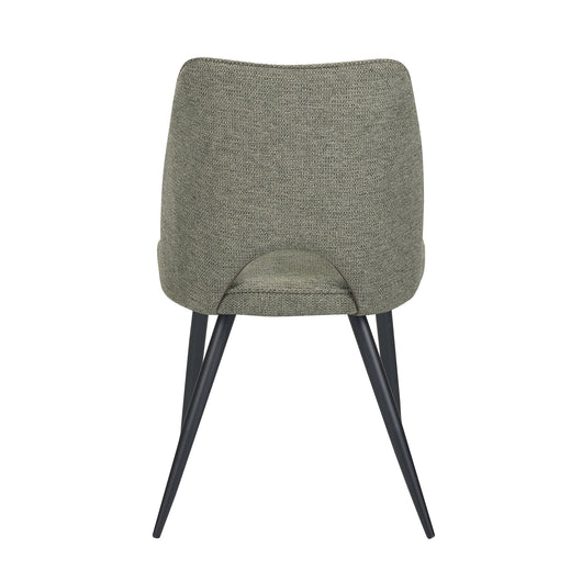 Set Da 4, Sedie Virginia Tessuto Verde Gambe Nere