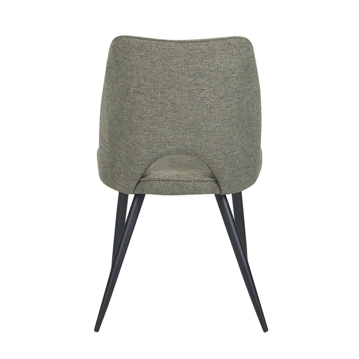 Set Da 4, Sedie Virginia Tessuto Verde Gambe Nere