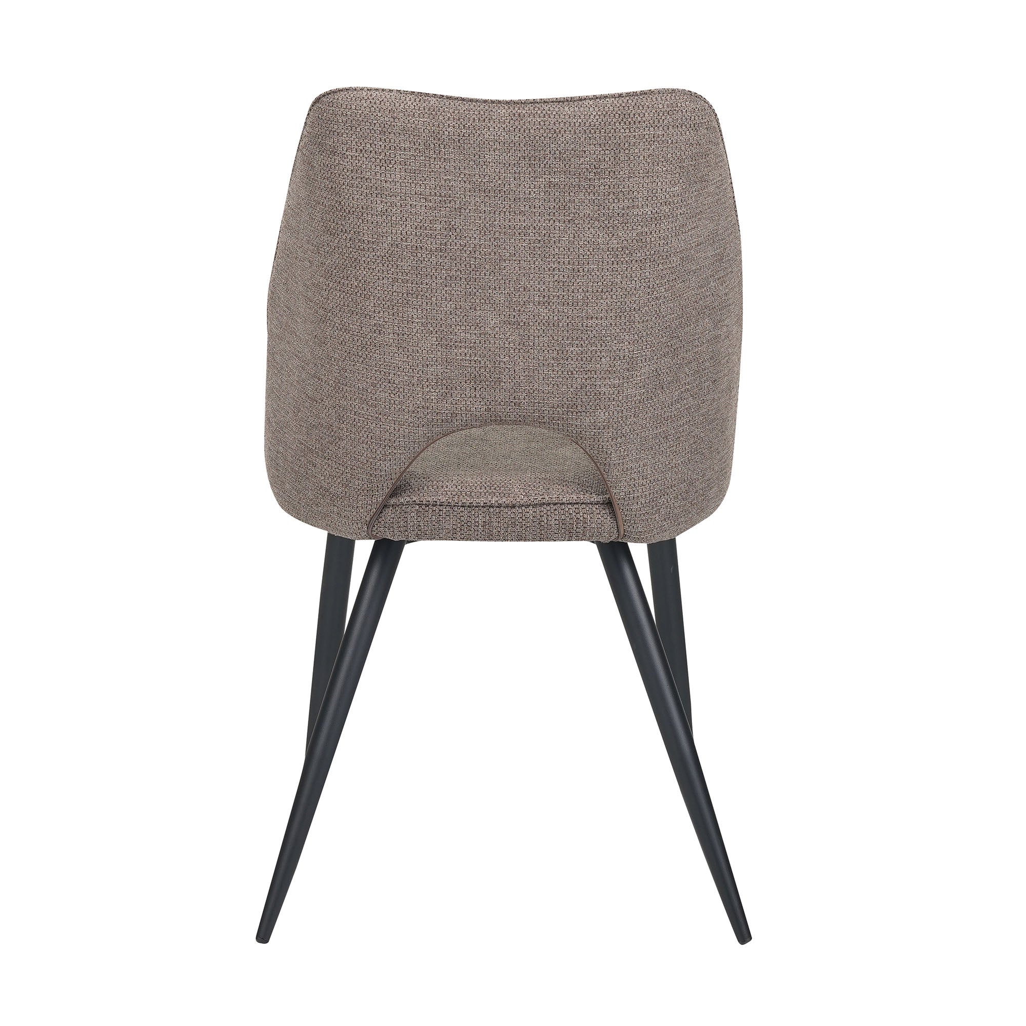 Set Da 4, Sedie Virginia Tessuto Tortora Gambe Nere