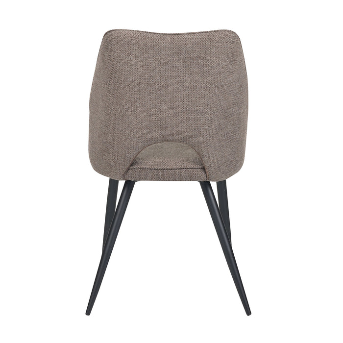 Set Da 4, Sedie Virginia Tessuto Tortora Gambe Nere