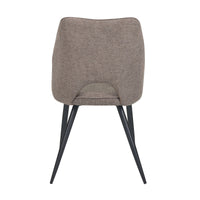 Set Da 4, Sedie Virginia Tessuto Tortora Gambe Nere