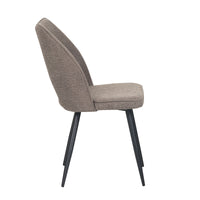 Set Da 4, Sedie Virginia Tessuto Tortora Gambe Nere