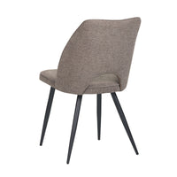 Set Da 4, Sedie Virginia Tessuto Tortora Gambe Nere