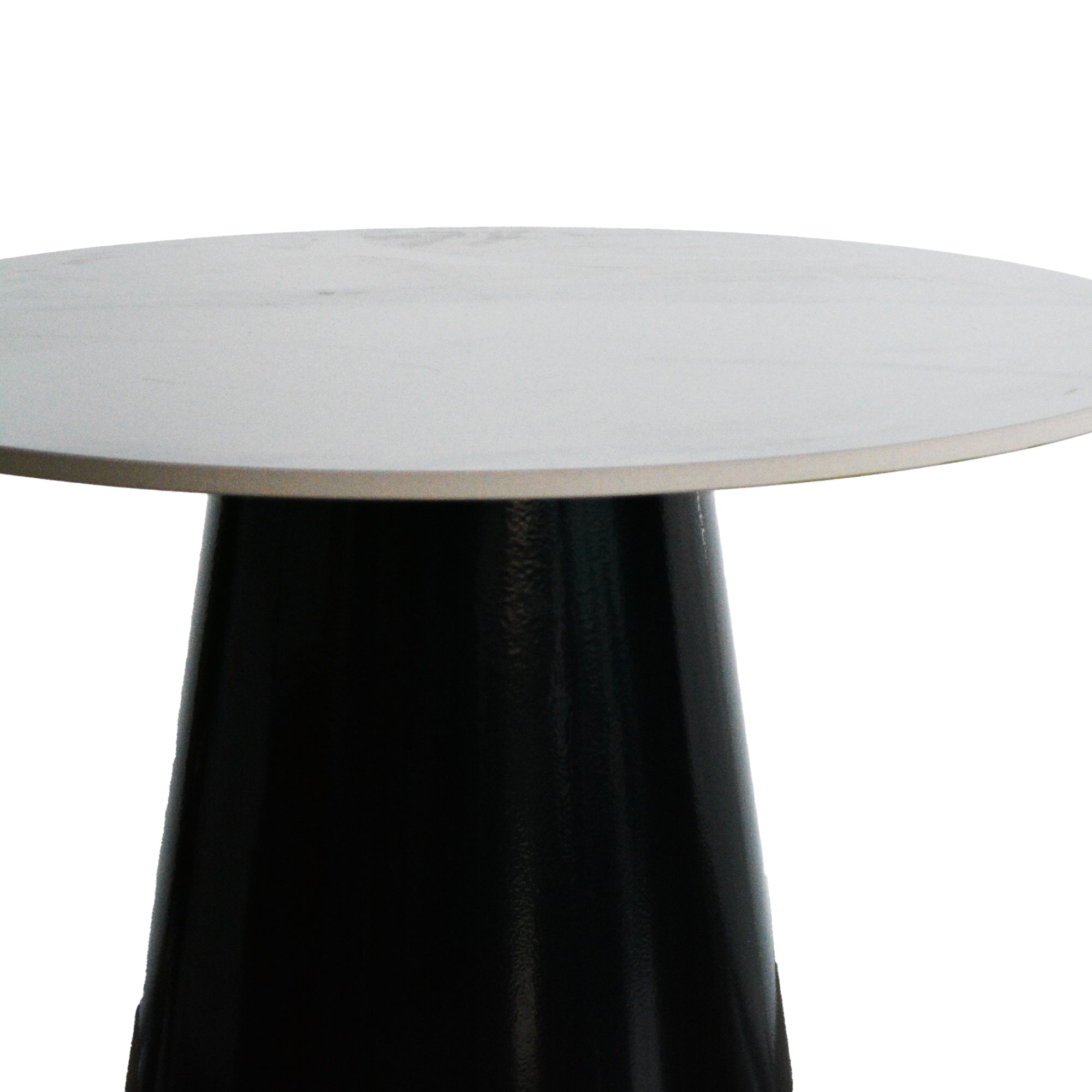 Tavolo Ring Pietra Effetto Marmo Base Nera