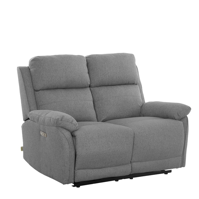 Set Eugenia Divano 3+2 Elett C/Usb Tessuto Cenere