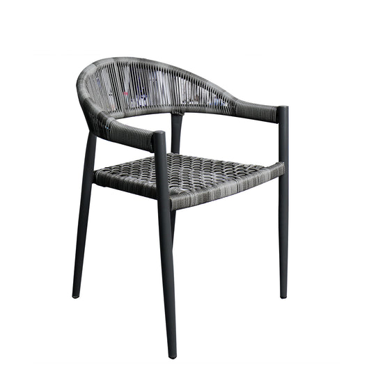 Set Da 2, Poltrone Clara Alluminio Nera/Corda