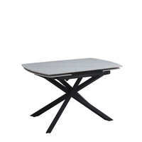 Tavolo Louis 130/190 Bianco C/Venature/Gambe Nere