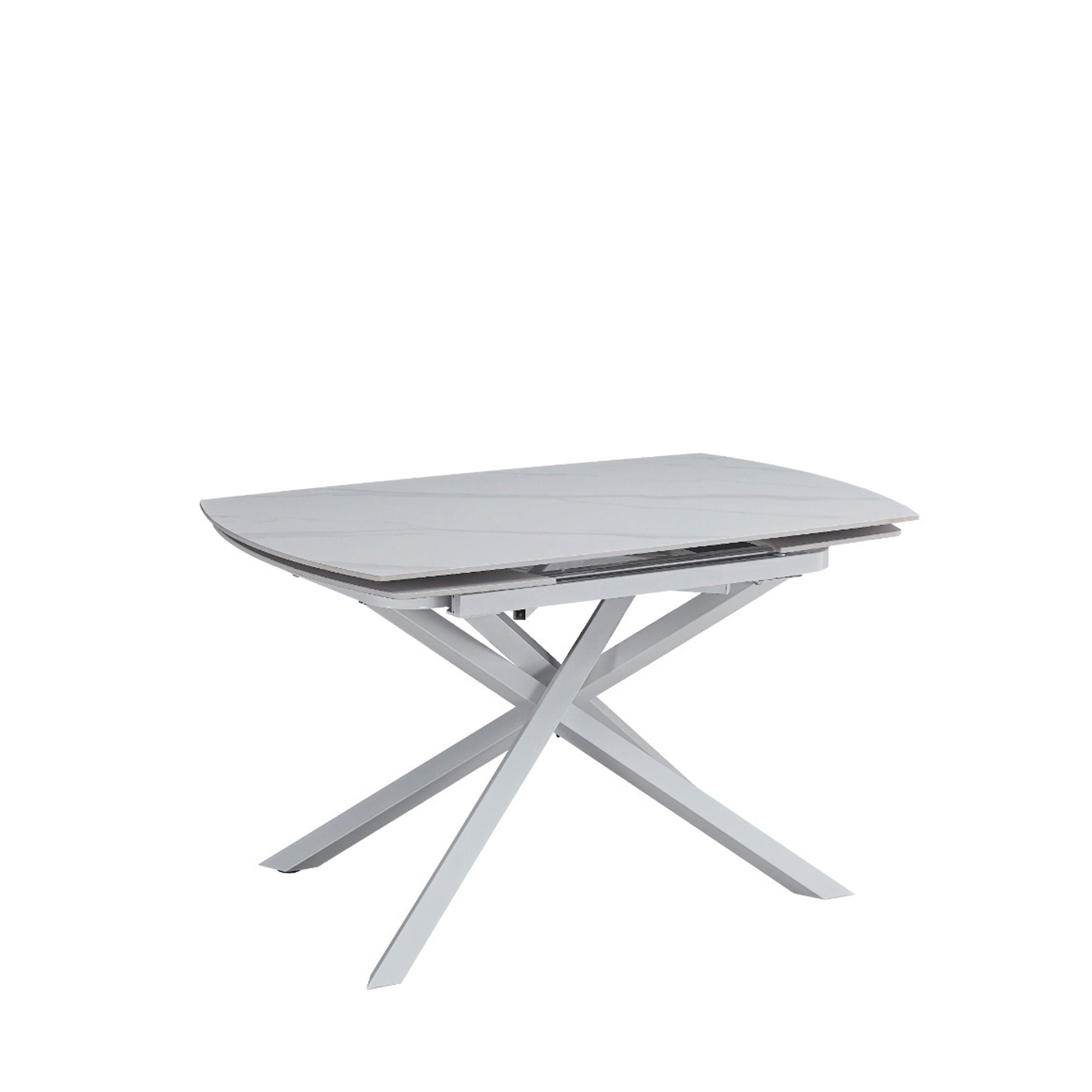 Tavolo Louis 130/190 Bianco C/Venat/Gambe Bianche