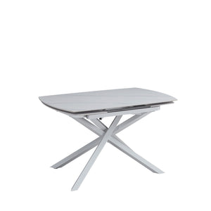 Tavolo Louis 130/190 Bianco C/Venat/Gambe Bianche