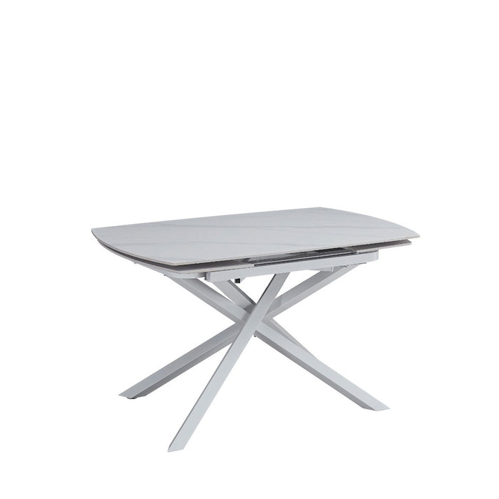 Tavolo Louis 130/190 Bianco C/Venat/Gambe Bianche