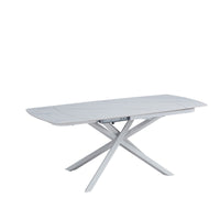 Tavolo Louis 130/190 Bianco C/Venat/Gambe Bianche