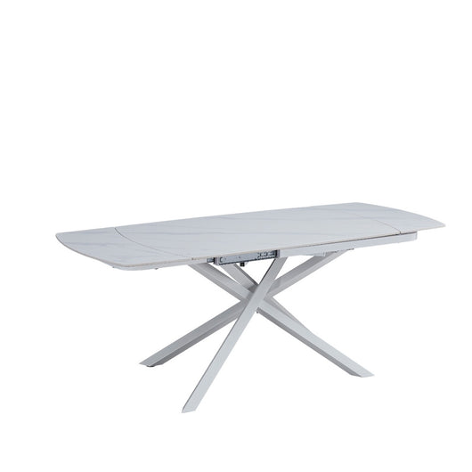 Tavolo Louis 130/190 Bianco C/Venat/Gambe Bianche