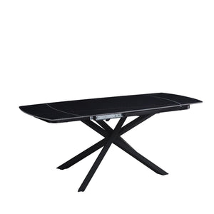 Tavolo Louis 130/190 Nero/Gambe Nere