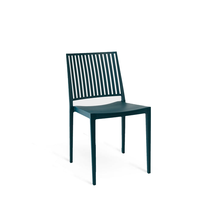 Set Da, 4 Sedia Tavira In Polipropilene Petrolio Per Soggiorno, Cucina E Arredo Bar