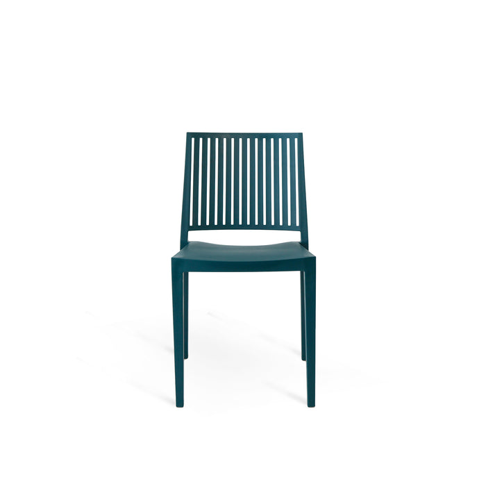 Set Da, 4 Sedia Tavira In Polipropilene Petrolio Per Soggiorno, Cucina E Arredo Bar