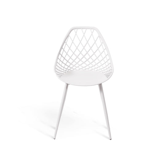 Set Da 4, Sedia Diva Bianca In Pp Gambe Metallo