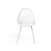 Set Da 4, Sedia Diva Bianca In Pp Gambe Metallo