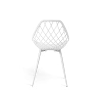 Set Da 4, Sedia Diva Bianca In Pp Gambe Metallo