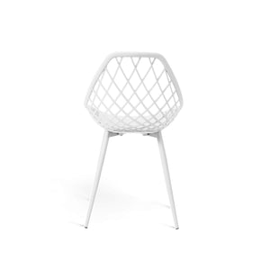 Set Da 4, Sedia Diva Bianca In Pp Gambe Metallo