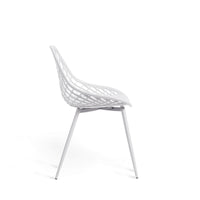 Set Da 4, Sedia Diva Bianca In Pp Gambe Metallo