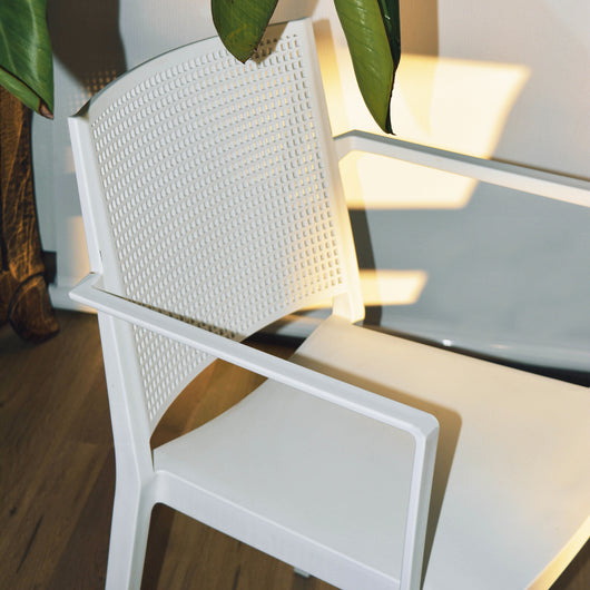 Set Da 4, Poltrona Noemi In Polipropilene Bianca