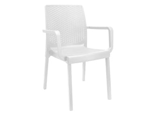 Poltrona Myra Pp/Gambe Metallo Bianca