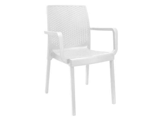 Poltrona Myra Pp/Gambe Metallo Bianca