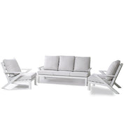 Set Malaga Divano+2Poltrone Allum. Bianco
