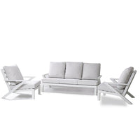 Set Malaga Divano+2Poltrone Allum. Bianco