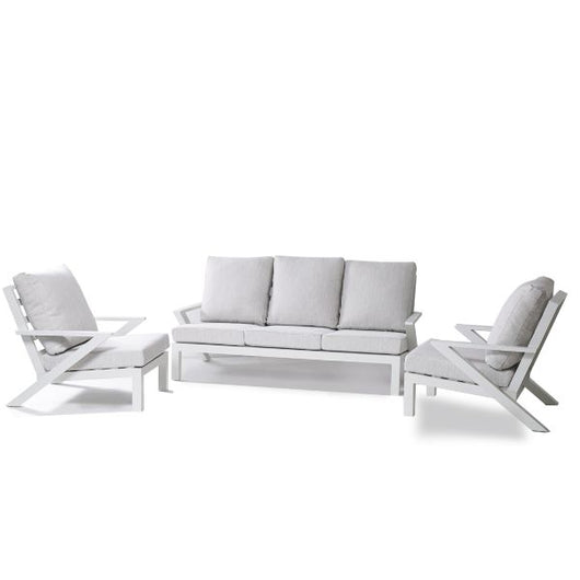 Set Malaga Divano+2Poltrone Allum. Bianco