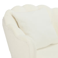 Poltrona Shelly Bouclè Panna/Cromo Oro C/Cuscino
