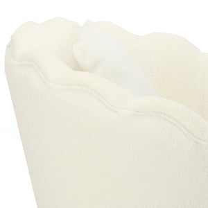 Poltrona Shelly Bouclè Panna/Cromo Oro C/Cuscino