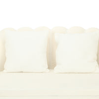 Divano 2P Shelly Boucle' Panna/Cromo Oro C/2Cuscini