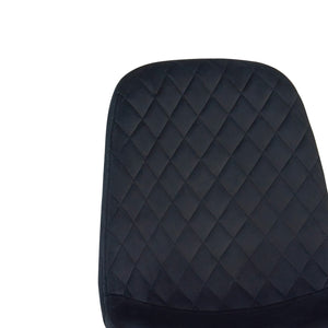 Set Da 4, Sedia Lena Velluto Nero/Gambe Nere