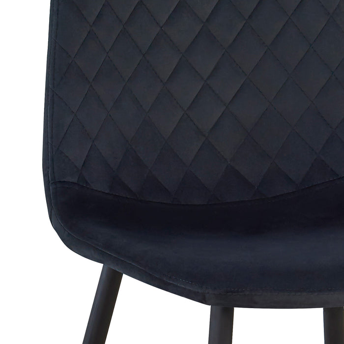 Set Da 4, Sedia Lena Velluto Nero/Gambe Nere