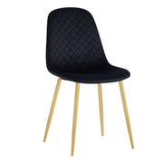 Set Da 4, Sedie New Lena Velluto Nero/Gambe Oro