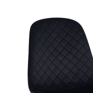 Set Da 4, Sedie New Lena Velluto Nero/Gambe Oro