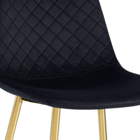 Set Da 4, Sedie New Lena Velluto Nero/Gambe Oro