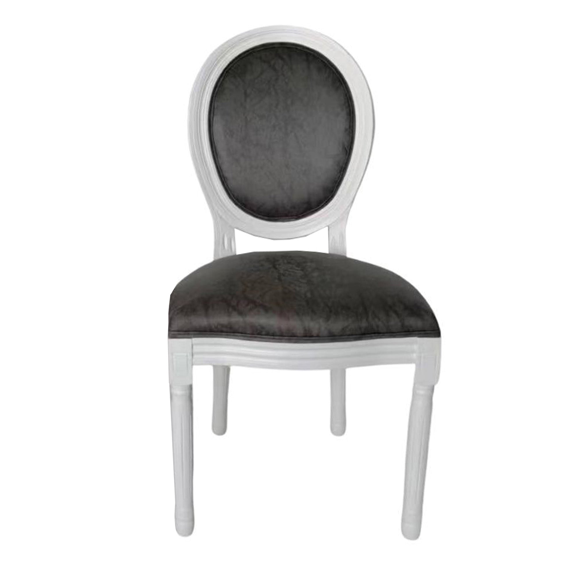 Set Da 2, Sedia Napoleon Bianca C/Econabuk Grigio