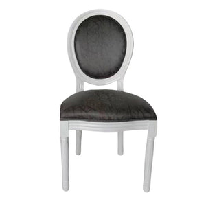 Set Da 2, Sedia Napoleon Bianca C/Econabuk Grigio