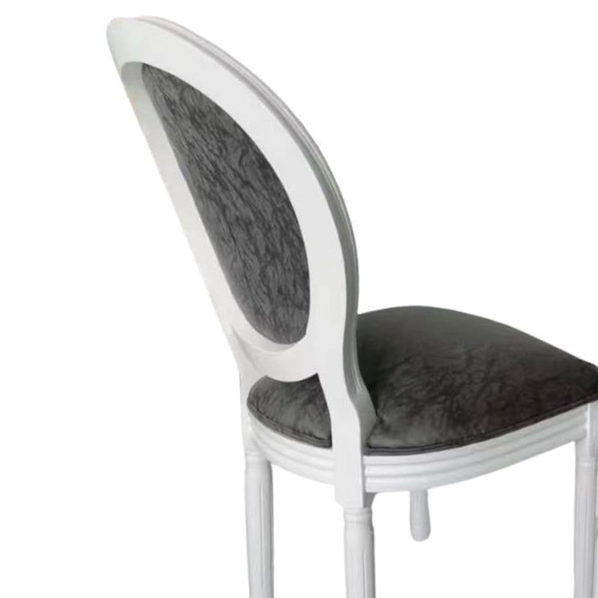 Set Da 2, Sedia Napoleon Bianca C/Econabuk Grigio